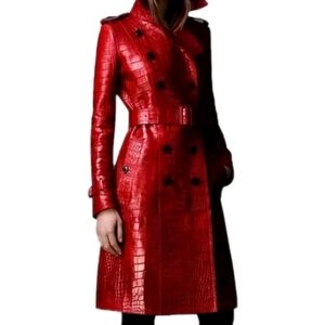 ❤️ NWT Crocodile Vegan Trench Raincoat with lining England…